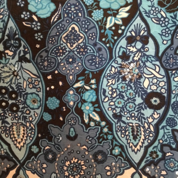 Ann Taylor Ladies Lined Skirt Blue/ Navy/ White Size 10 - Picture 3 of 5